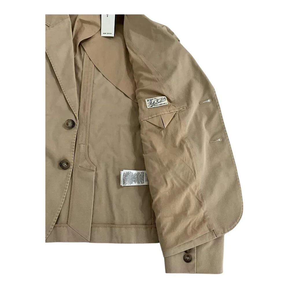 Polo Ralph Lauren Beige Blazer Tailored Womens Size 8/10 NWT $400 MSRP - Picture 5 of 8
